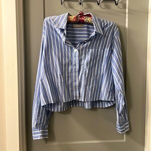 Everlane cropped stripe shirt